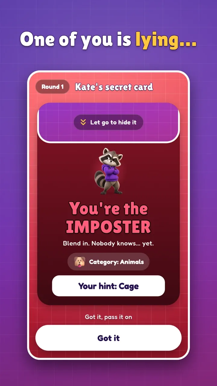 One of you is lying: the imposter card reveal.
